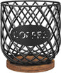 YATINEY Coffee Pod Holder Organizer, Holder for K Cup, Large Capacity Coffee Pod Basket, Versatile Coffee Capsule Storage Organizer, for Kitchen Countertop, Rustic Brown KH09BR