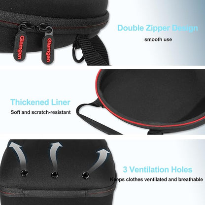 Hat Travel Case for Baseball Caps,Hard Hat Carrier Storage Case with 1 Pack Black Baseball Cap and Adjustable Shoulder Strap, Hat Organizer Holder Bag for 6 Baseball Caps for Men and Women - Black