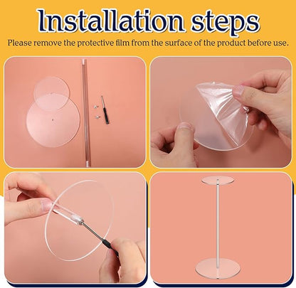 4 Pcs Acrylic Hat Stand Holder, 12 Inch Wig Display Rack Clear Thickened Pedestal Stands Round Acrylic Risers Stand for Jewelry, Watches, Caps Display