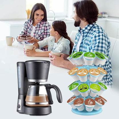 KIMIUP Coffee Pod Holder, Coffee Pod Storage Compatible with K-Cups(36 Pods), Kitchen Detachable Coffee Station Organizer, Spins 360-Degrees(Light Blue)