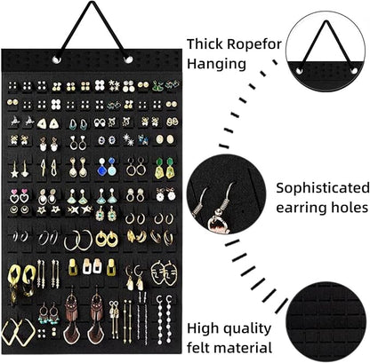Hanging Earring Holder Organiser, Brooch Pin Display Board with 150 Slots for up to 300 Pairs of Earrings/Pins, Stud Earring Organisers and Storage Earring Holder Organizer Wall