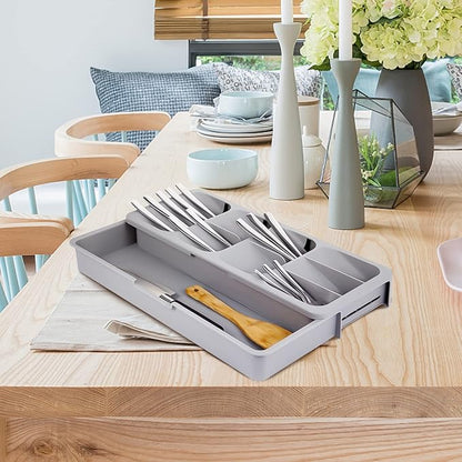 Silverware Organizer Storage Tray,Cutlery Expandable Organizer for Kitchen Drawer Holding Flatware Spoons Forks