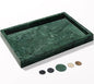 YMXYJM Real Natural Marble Tray for Bathroom, Genuine Marble Stone Vanity Tray, Luxury Storage Trays for Kitchen, Vanity, Home Decor, Dresser, Non-Resin/Non-Ceramic, 12"x 8"x 1.2", Dark Green