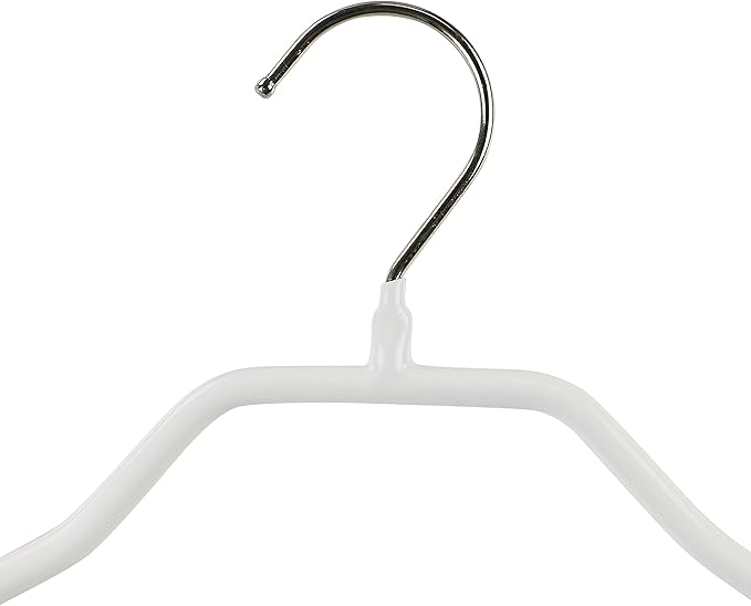 Mawa by Reston Lloyd BodyForm Series Non-Slip Space Saving Clothes Hanger with 2 Clips for Pants or Skirts, Style 42/LK, Set of 5, White