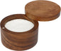 Acacia Wood Salt Cellar Bowl Box, Elegant Salt Container with Swivel Magnetic Lid for Keeping Table Salt, Bath Salt, Sea Salt, Peppers, Herbs or seasonings, One piece Wood No Glue
