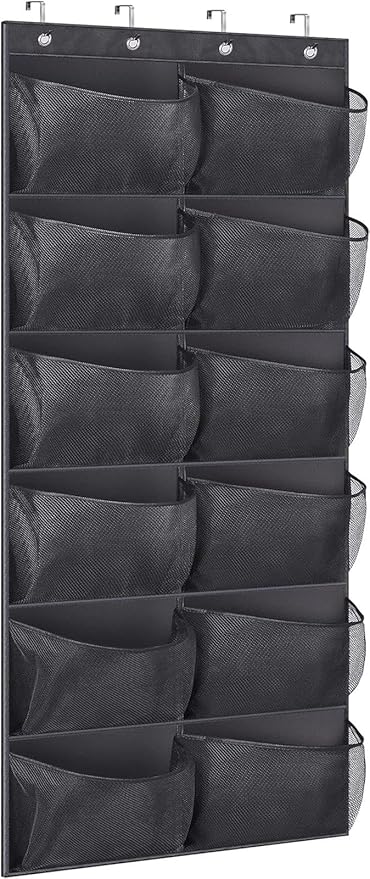 for Boots Hanging Shoe Organizer, 12 Extra Large mesh Pockets, Over Door Shoe Rack, Compatibility with Boots.