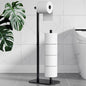 Kitsure Toilet Paper Holder Free Standing - Large Capacity Toilet Paper Holder for 4 Rolls, Rustproof Toilet Paper Stand with Non-Slip Stable Base, Black, Large