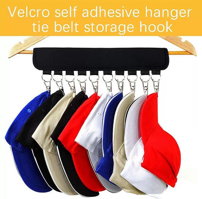 2 Pack Hat Organizer for Baseball Caps and Accessories, 10 Hat Storage Clips of Hat Hanger for Baseball Caps Display and Storage, Hat Rack Fit Hangers and Closet