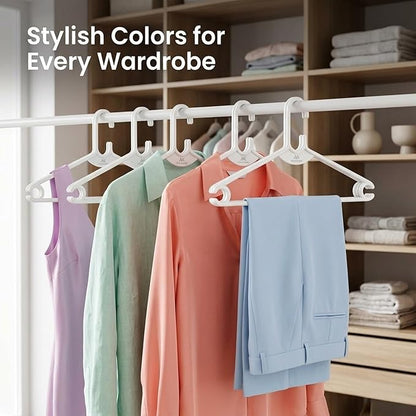 Sturdy Polypropylene Hanger, Pack of 12, Mint Granite White l Cloth Hanger l Dress Hangers l Hanger for Clothes Hanging