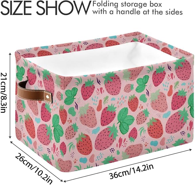 Strawberry Rectangular Storage Basket Organizer Bin Shelf Baskets For Clothes Gifts For Home Office Dorm