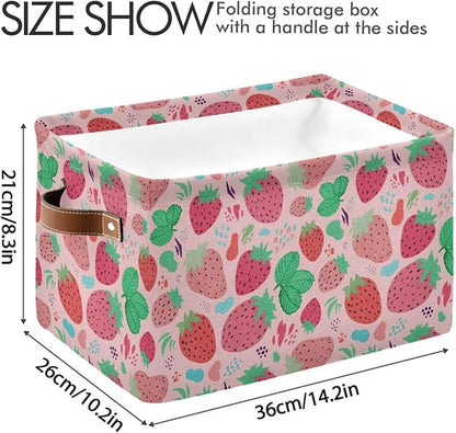 Strawberry Rectangular Storage Basket Organizer Bin Shelf Baskets For Clothes Gifts For Home Office Dorm