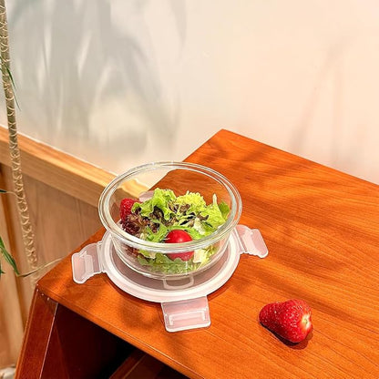 12oz Round Glass Food Containers With Lids, Small Round Glass Meal Prep Containers set,1.5 Cup Small Clear Food Storage Bowls BPA-Free, Microwave, Dishwasher, Freezer Safe（White）