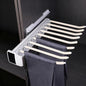 Pull Out Pants Rack, 9 Arms Aluminum Alloy Slid Pant Rack, Closet Pants Organizer Load 51lbs Pull Out Trousers Rack Sizes L 17.7in h 5.5 in w 13.4in (Left-Side Installation)