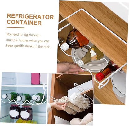 Elegant Refrigerator Storage Rack Wine Bottle Display Beer Can Organizer Versatile Beverage Holder