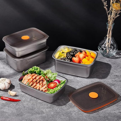 GIUOIDUO 20 PCS Food Storage Containers with Lids Airtight (10 Containers & 10 Lids)，stainless steel food containers leak proof storage box with lid Locking Food Storage Container freezer storage