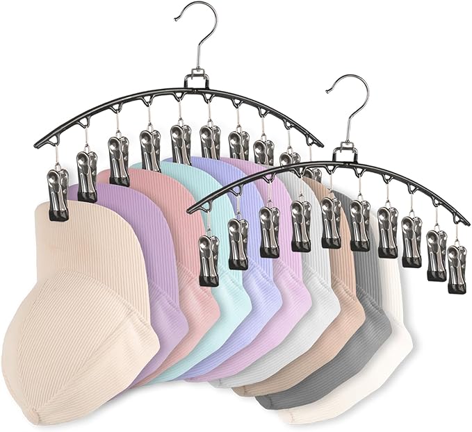 Hat Organizer, Hat Storage for Baseball Caps, Hat Hangers for Closet, Hat Racks with 20pcs Clips, Cap Holder Organizer-Black, LC-08