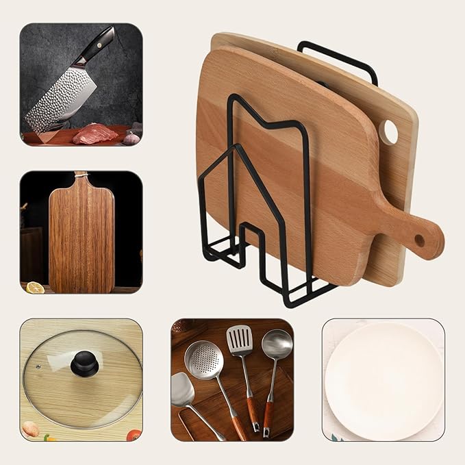 Chopping Board Organizer Stand Holder (Black)