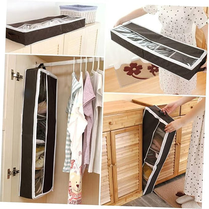 Healifty Portable Foldable Non Woven Shoes Storage Box with Visible Window Lightweight Shoe Organizer for Home Small Space Saving and Large Capacity