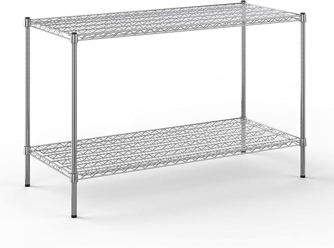 24" Deep x 54" Wide x 34" Height Wire Shelving Kit | 2-Tier | NSF Commercial Storage Rack Unit