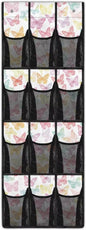 12-Pocket Waterproof Oxford Cloth Storage Hanging Bag Behind The Door, Foldable Large Capacity Organizer for Bathroom Closet Bedroom and Pantry Door, Butterfly