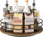 12" Lazy Susan Turntable Organizer,Round Wooden Lazy Susan Organization and Rotating Spice Rack for Dining Table,Pantry,Kitchen Countertop,Vanity,Cupboard and More. (Heightened Version,Round)