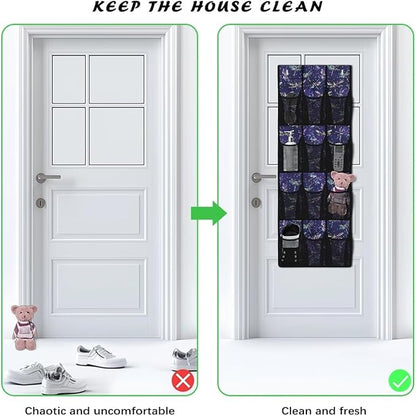 12 Large Pockets Over the Door Shoe Organizer Dragonfly Hanging Shoe Rack for Closet Foldable Shoe Hanger for Space Saving