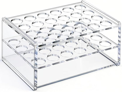 Acrylic Rollerball Perfume Organizer, 24 Holes mini fragrances Holder, Travel Perfume Vial and Tall Scented Oil Storage Display Rack