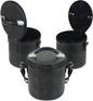 Freemason Black Fez Case – Durable Faux Leather Plain Cap/Hat Carrier with Hanging Shoulder Strap & Soft Velvet Lining for Masonic Regalia