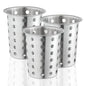 OCS Parts Stainless Steel Utensil Drying Cups | Stainless Steel | Set of 3 | Perforated Kitchen Flatware and Silverware Holder