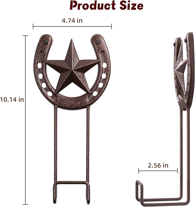 Cowboy Hat Hanger for Wall 4 Pack Cowboy Hat Holder Wall Mount Horseshoe Hooks Metal Hat Rack Hat Storage Western Wall Decor for Entryway Closet Bedroom Living Room Western Gift