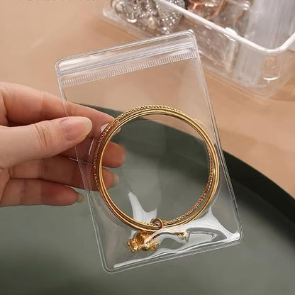 50 Portable thick PVC pouches,for Jewelry Organizer Zipper Bags for Necklaces Bracelet Rings and Earrings