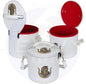 Masonic Daughters of ISIS White Fez Case - DOI Hat/Cape Case in White Imitation Leather Storage Box With Strap For Hanging on Shoulder