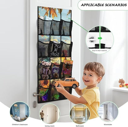 Roosters 12-Pocket Door Organizer - Breathable Mesh Design for Shoes, Accessories - Ultra-Lightweight & Foldable