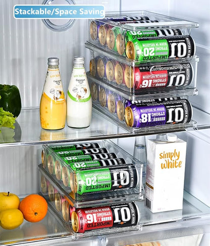 Xicennego Large Stackable Soda Can Organizer for Refrigerator, Fridge Can Organizer Dispenser for Tall Cans of 500ml/17oz, Beverage Can Holder for Refrigerator, Pantry, Cupboard