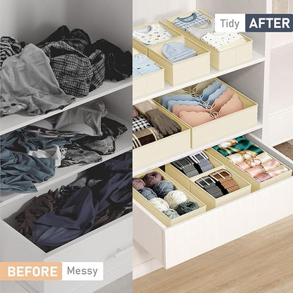 DIMJ Drawer Organizer Clothes 28 Pack - Foldable Baby Organizers and Storage Dresser Organizer for Bedroom, Closet Nursery Organization Dresser Dividers for underwear, Sock, Bra, Belt, Tie