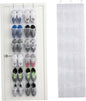 Shoe Rack for Door, Shoe Hanger for Door 24 Mesh Pocket Over The Organizer Space Saving Hanging Storage Holder with Hooks 64x19 Inch White, Hanging Organizer