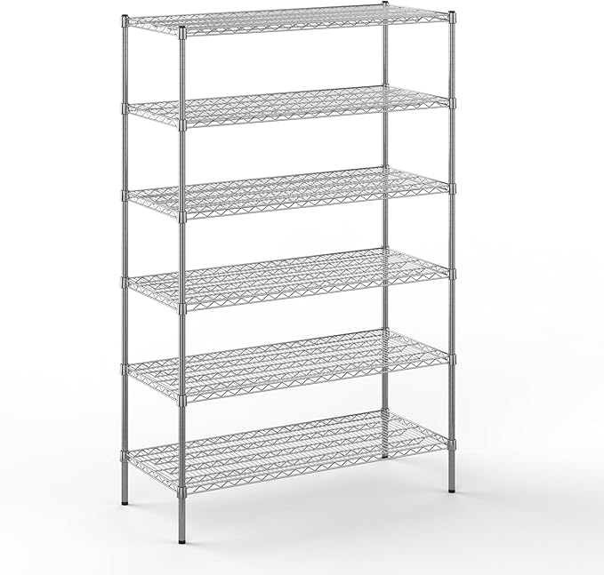 21" Deep x 48" Wide x 74" Height Wire Shelving Kit | 6-Tier | NSF Commercial Storage Rack Unit