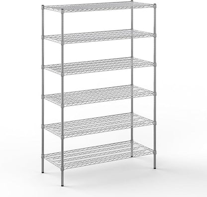 21" Deep x 48" Wide x 74" Height Wire Shelving Kit | 6-Tier | NSF Commercial Storage Rack Unit