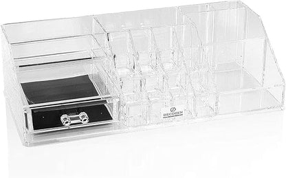 Decozen Makeup Organizer - Vanity Storage with Multiple Compartments and Drawers for Brushes, Lipsticks, Jewelry, Perfect for makeup organizer countertop, makeup holders and organizers, Gift for Mom