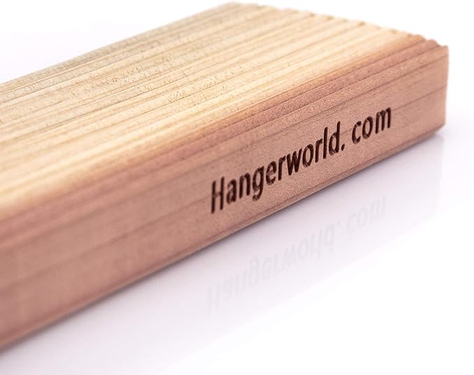 HANGERWORLD Pack of 10 Skirt and Pants Hangers with Clamp Clips, 10.6inch American Cedar Wood Hanger
