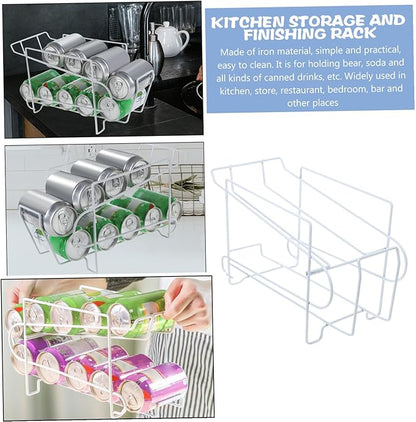 Zerodeko 1pc Iron Beer Storage Rack Portable Soda Can Organizer for Fridge Kitchen Bar Office Holds Cans Sturdy Iron Design for Home Store