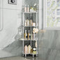 Consumest Corner Shower Caddy Standing - 4-Tier Stainless Steel Shower Organizer with Soap Holder and 4 Hooks, Large Capacity Corner Shelf Stand for Bathroom, Rest Room, White
