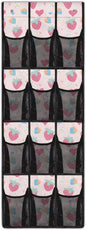 12 Pockets Shoe Organizer Over The Door Large Pockets Cute Strawberry Over The Door Closet Organizer Easy to Install Pink Shoe Holder Hanger for Living Room