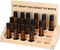 AceOrbit 3 Tier 18 Slots Wooden Essential Oil Organizer with Detachable DIY Board 5-20ml Essential Oils Racks Display Stand Roller Bottle Display Tabletop Storage for Nail Polish Fragrance Container