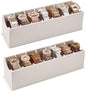Lolalet 7 Compartments Belt Organizer, PU Leather Belt Holder with Soft Lining, Extra-Wide Slots for Women, Fits Drawer, Closet & Entryway Cabinet -2 Packs, Cream