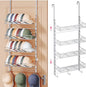 SWTYMIKI Over Door Hat Organizer - 5 Tier Wall Mounted Hat Rack with 4 Adjustable Metal Basket Heights Design and 3 Hooks, Baseball Cap Organizer Storage Holds up to 49 Caps for Door, Bedroom, Closet