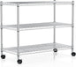 YSSOA Heavy Duty 3-Tier Storage Shelves 750Lb Capacity, 24.02" D x 13.78" W x 21.97" H Shelving Unit for Pantry, Garage, Laundry and Kitchen, Chrome
