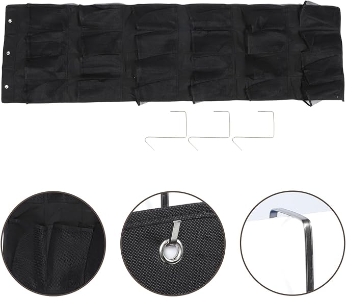 BESPORTBLE 24-grid over The Door Shoe Organizer Hanging Bag, Black Mesh Storage Pouch 48x168cm, Breathable Door-mounted Shoe Storage for Home Closet and Entryway