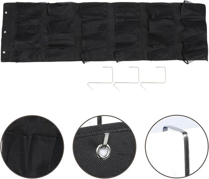 BESPORTBLE 24-grid over The Door Shoe Organizer Hanging Bag, Black Mesh Storage Pouch 48x168cm, Breathable Door-mounted Shoe Storage for Home Closet and Entryway