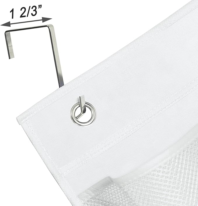 KIMBORA 2 Packs Narrow Over the Door/Wall Shoe Organizer Cruise, Small Hanging Shoe Rack for Closet with Clear Mesh Pocket for Bathroom, RV, Pantry, Camping (White)